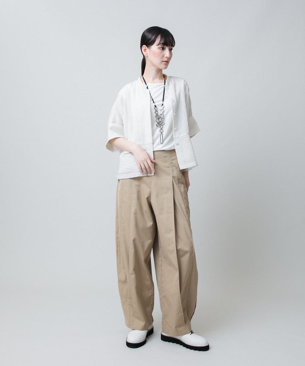 RHLJB25540 HIROKO KOSHINO(ヒロココシノ) 立体タックバレルパンツ/洗える ベージュ