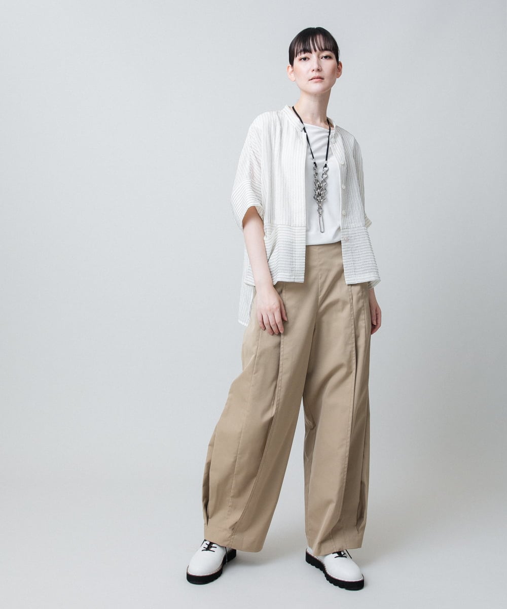 RHLJB25540 HIROKO KOSHINO(ヒロココシノ) 立体タックバレルパンツ/洗える ベージュ