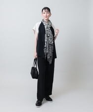 RHLJE27390 HIROKO KOSHINO(ヒロココシノ) ドレープワイドパンツ /日本製/洗える ブラック