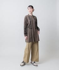 RHLJF26590 HIROKO KOSHINO(ヒロココシノ) 【WEB/京王百貨店新宿店限定】先染めストライプストレートパンツ /日本製/洗える グレー