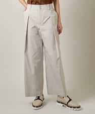 RHLJF26590 HIROKO KOSHINO(ヒロココシノ) 【WEB/京王百貨店新宿店限定】先染めストライプストレートパンツ /日本製/洗える グレー