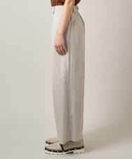 RHLJF26590 HIROKO KOSHINO(ヒロココシノ) 【WEB/京王百貨店新宿店限定】先染めストライプストレートパンツ /日本製/洗える グレー