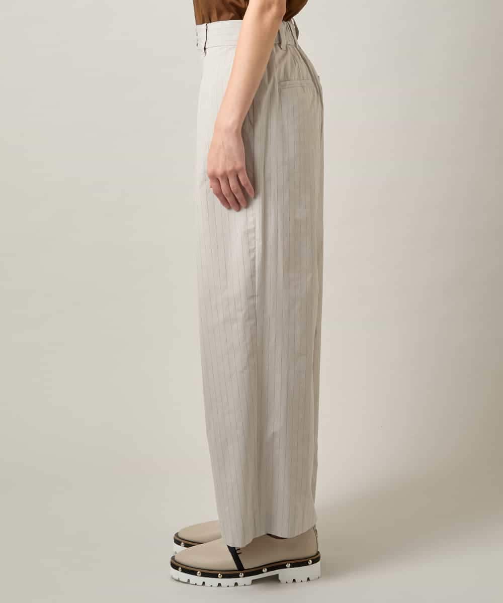 RHLJF26590 HIROKO KOSHINO(ヒロココシノ) 【WEB/京王百貨店新宿店限定】先染めストライプストレートパンツ /日本製/洗える グレー