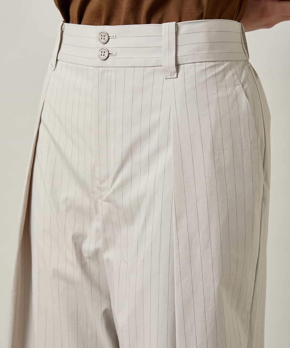 RHLJF26590 HIROKO KOSHINO(ヒロココシノ) 【WEB/京王百貨店新宿店限定】先染めストライプストレートパンツ /日本製/洗える グレー