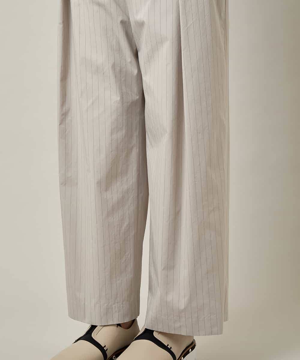 RHLJF26590 HIROKO KOSHINO(ヒロココシノ) 【WEB/京王百貨店新宿店限定】先染めストライプストレートパンツ /日本製/洗える グレー