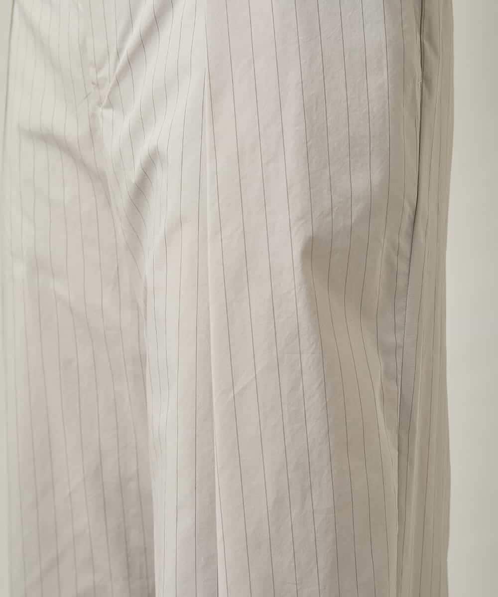 RHLJF26590 HIROKO KOSHINO(ヒロココシノ) 【WEB/京王百貨店新宿店限定】先染めストライプストレートパンツ /日本製/洗える グレー