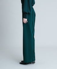 RHLJQ07490 HIROKO KOSHINO(ヒロココシノ) 【洗える/日本製】ストライププリントワイドパンツ グリーン