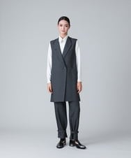 RHLJT15390 HIROKO KOSHINO(ヒロココシノ) 【洗える】メランジツイルベルトポイントパンツ ダークグレー