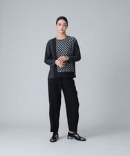 RHLJT16360 HIROKO KOSHINO(ヒロココシノ) 【日本製】ストレッチツイルワイドシルエットパンツ ブラック