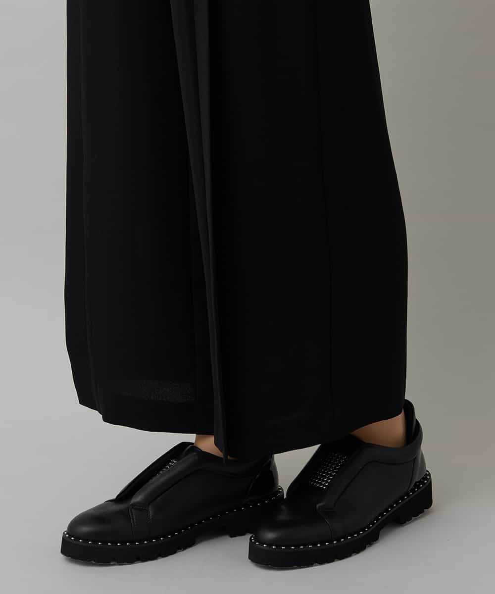 RHLLC60430 HIROKO KOSHINO(ヒロココシノ) ジョーゼットワイドパンツ/洗える ブラック