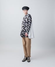 RHPAC47490 HIROKO KOSHINO(ヒロココシノ) ジオメトリック柄ニットチュニック/日本製/洗える ブルー