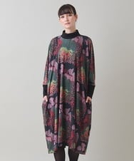 RHPAD04690 HIROKO KOSHINO(ヒロココシノ) アートプリントジャージーワンピース/日本製/洗える ベージュ