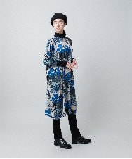 RHPAD04690 HIROKO KOSHINO(ヒロココシノ) アートプリントジャージーワンピース/日本製/洗える ベージュ