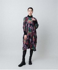 RHPAD04690 HIROKO KOSHINO(ヒロココシノ) アートプリントジャージーワンピース/日本製/洗える ベージュ