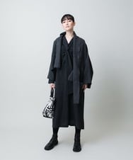 RHPAE11790 HIROKO KOSHINO(ヒロココシノ) タイディテールウールジャージーワンピース /日本製 ダークグレー