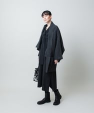 RHPAE11790 HIROKO KOSHINO(ヒロココシノ) タイディテールウールジャージーワンピース /日本製 ダークグレー