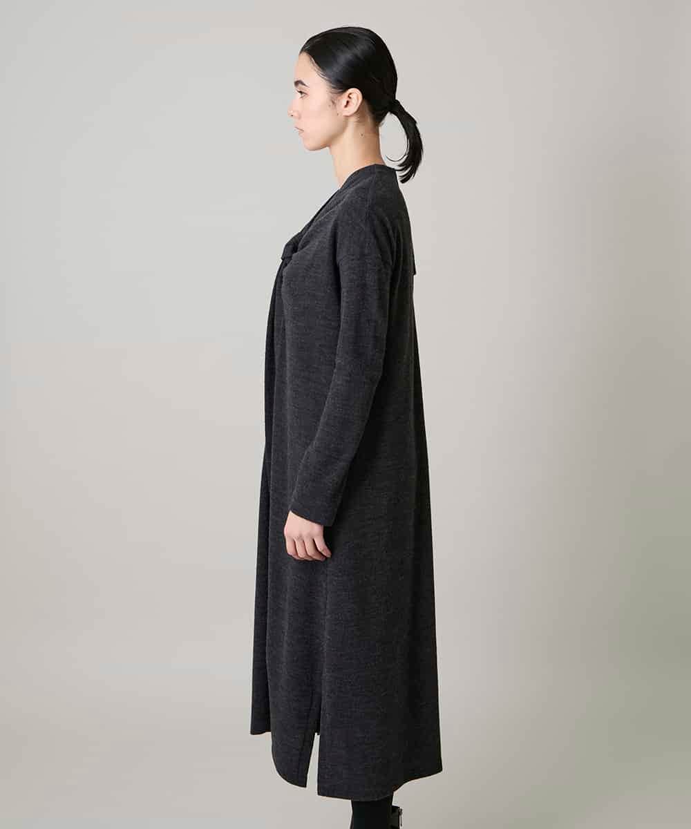 RHPAE11790 HIROKO KOSHINO(ヒロココシノ) タイディテールウールジャージーワンピース /日本製 ダークグレー