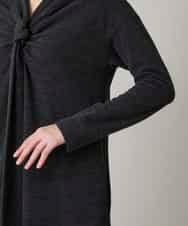 RHPAE11790 HIROKO KOSHINO(ヒロココシノ) タイディテールウールジャージーワンピース /日本製 ダークグレー