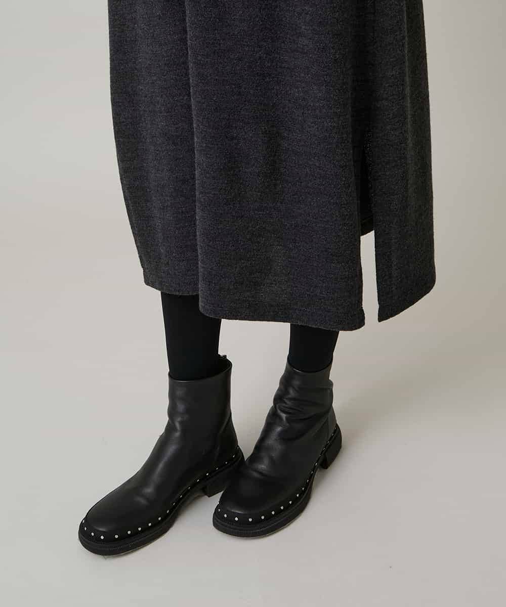 RHPAE11790 HIROKO KOSHINO(ヒロココシノ) タイディテールウールジャージーワンピース /日本製 ダークグレー