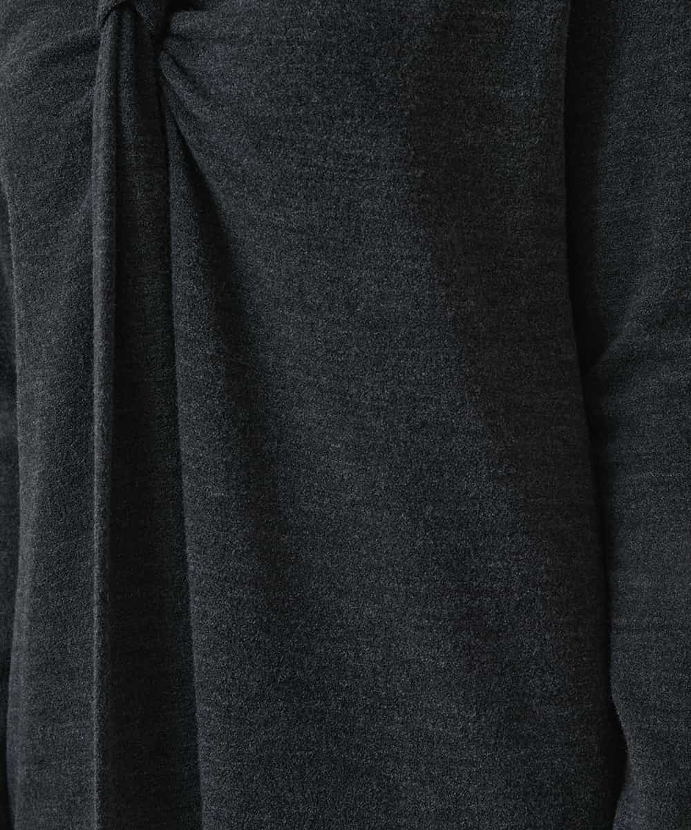 RHPAE11790 HIROKO KOSHINO(ヒロココシノ) タイディテールウールジャージーワンピース /日本製 ダークグレー