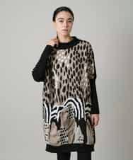 RHPAE14790 HIROKO KOSHINO(ヒロココシノ) 膨れジャカードデザインニットチュニック/日本製 ベージュ