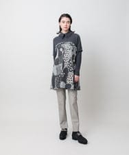 RHPAH14660 HIROKO KOSHINO(ヒロココシノ) アートモチーフジャガードニットチュニック /日本製 グレー
