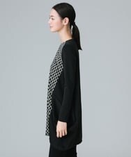 RHPAX28360 HIROKO KOSHINO(ヒロココシノ) 【日本製/洗える】ジオメトリックパターンチュニック ブラック
