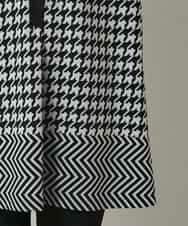 RHPCD30630 HIROKO KOSHINO(ヒロココシノ) 千鳥幾何柄シャツライクチュニック/日本製/洗える ブラック