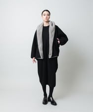 RHPCD33590 HIROKO KOSHINO(ヒロココシノ) フロントレースデザインシルエットワンピース/日本製/洗える ブラック