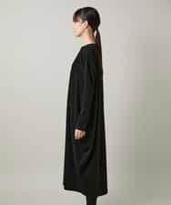 RHPCD33590 HIROKO KOSHINO(ヒロココシノ) フロントレースデザインシルエットワンピース/日本製/洗える ブラック