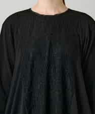 RHPCD33590 HIROKO KOSHINO(ヒロココシノ) フロントレースデザインシルエットワンピース/日本製/洗える ブラック