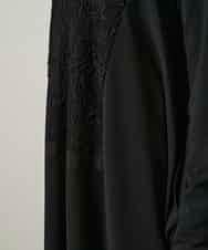 RHPCD33590 HIROKO KOSHINO(ヒロココシノ) フロントレースデザインシルエットワンピース/日本製/洗える ブラック