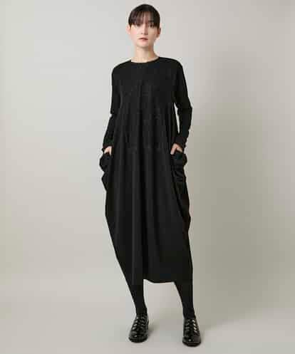 RHPCD33590 HIROKO KOSHINO フロントレースデザインシルエットワンピース/日本製/洗える