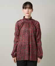 RHPCD39590 HIROKO KOSHINO(ヒロココシノ) ハイネックギャザーブラウス/日本製/洗える レッド