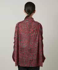 RHPCD39590 HIROKO KOSHINO(ヒロココシノ) ハイネックギャザーブラウス/日本製/洗える レッド