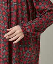 RHPCD39590 HIROKO KOSHINO(ヒロココシノ) ハイネックギャザーブラウス/日本製/洗える レッド