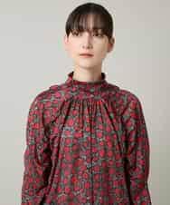 RHPCD39590 HIROKO KOSHINO(ヒロココシノ) ハイネックギャザーブラウス/日本製/洗える レッド