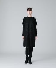 RHPCV10630 HIROKO KOSHINO(ヒロココシノ) 【日本製】ボタニカルフラワーデザインチュニック ブラック