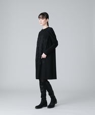 RHPCV10630 HIROKO KOSHINO(ヒロココシノ) 【日本製】ボタニカルフラワーデザインチュニック ブラック