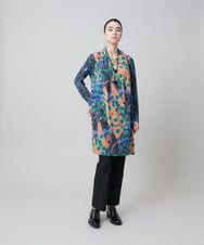 RHPEA24590 HIROKO KOSHINO(ヒロココシノ) アートモチーフ立体タックチュニック /日本製/洗える グリーン