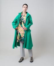 RHPEA24590 HIROKO KOSHINO(ヒロココシノ) アートモチーフ立体タックチュニック /日本製/洗える グリーン