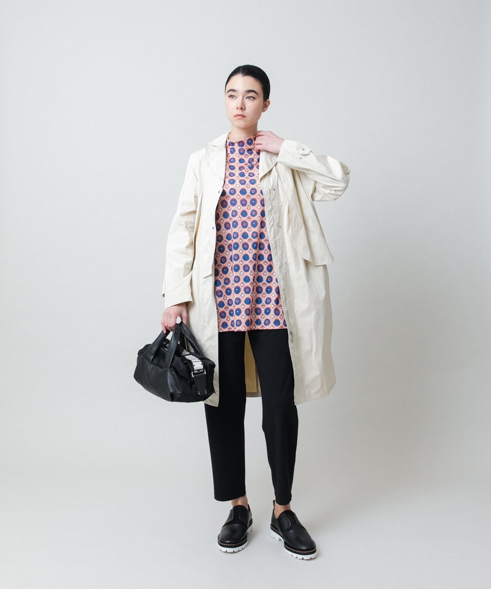 RHPED52430 HIROKO KOSHINO(ヒロココシノ) ドットスクエアAラインデザインチュニック /日本製/洗える ピンク