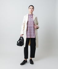 RHPED52430 HIROKO KOSHINO(ヒロココシノ) ドットスクエアAラインデザインチュニック /日本製/洗える ピンク