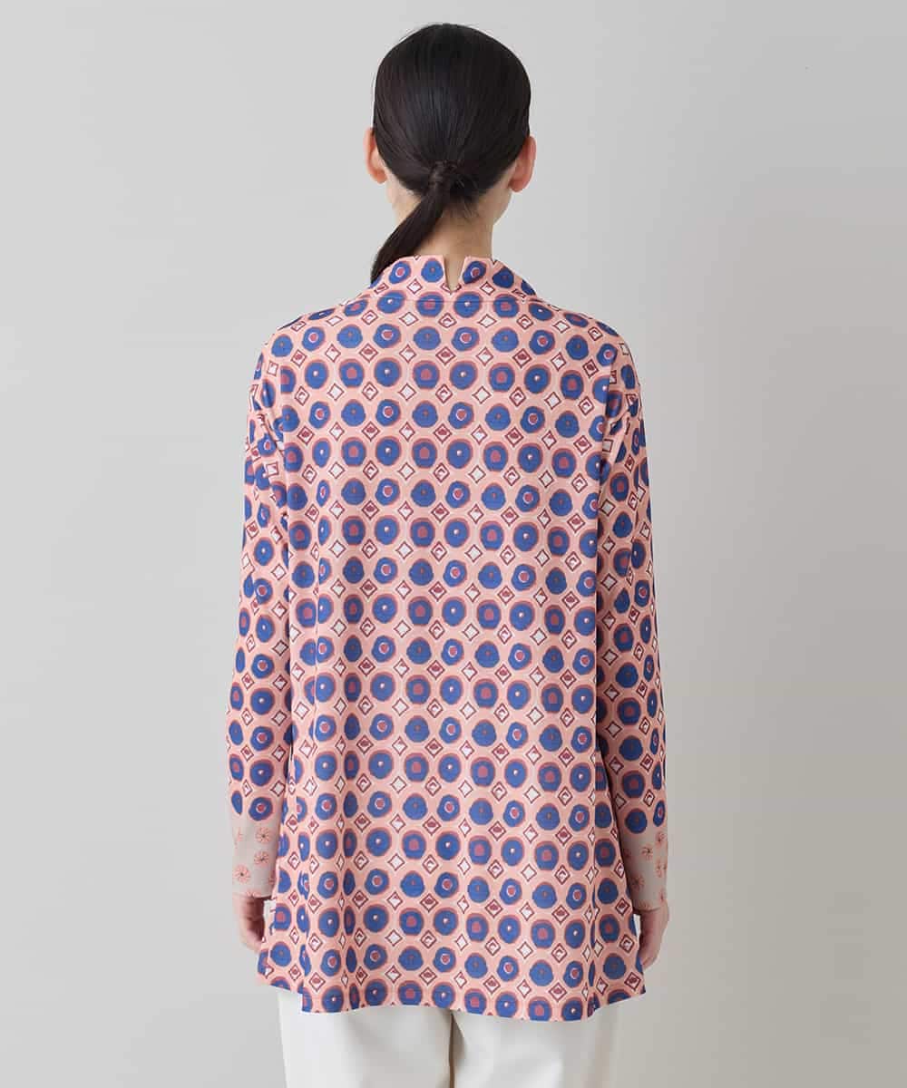 RHPED52430 HIROKO KOSHINO(ヒロココシノ) ドットスクエアAラインデザインチュニック /日本製/洗える ピンク