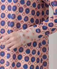 RHPED52430 HIROKO KOSHINO(ヒロココシノ) ドットスクエアAラインデザインチュニック /日本製/洗える ピンク