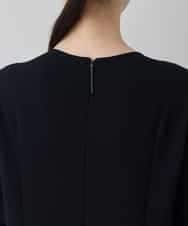 RHPED55660 HIROKO KOSHINO(ヒロココシノ) 配色ライン立体デザインワンピース /日本製/洗える ブラック