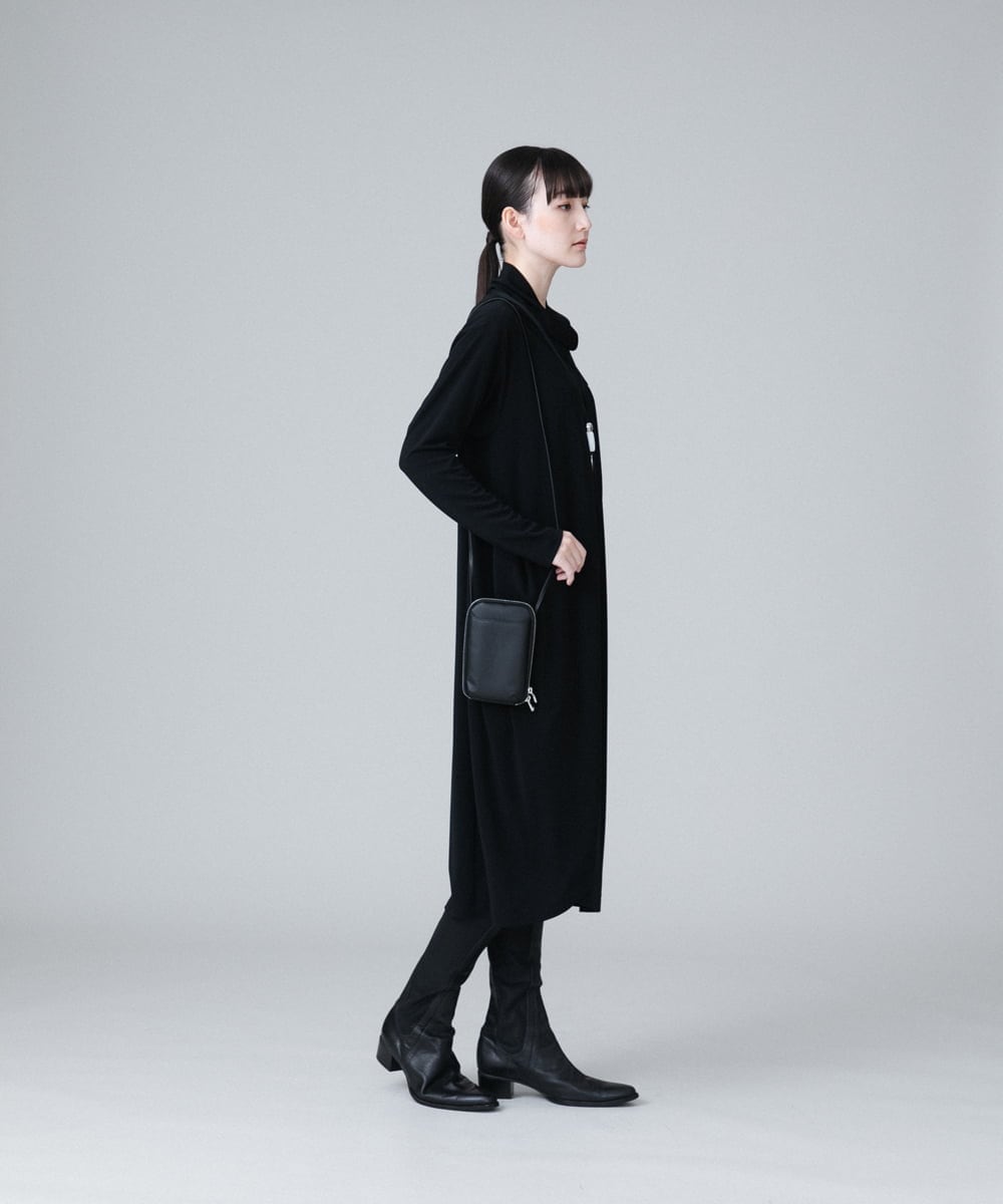 RHPEV09430 HIROKO KOSHINO(ヒロココシノ) 【日本製/洗える】カシュクールネックデザインワンピース ブラック