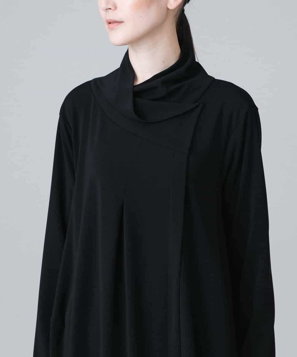 RHPEV09430 HIROKO KOSHINO(ヒロココシノ) 【日本製/洗える】カシュクールネックデザインワンピース ブラック