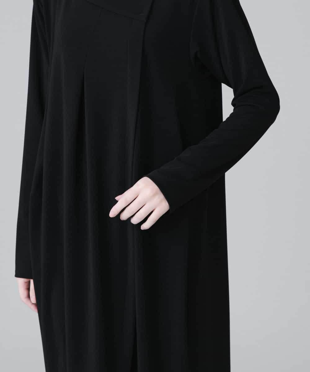 RHPEV09430 HIROKO KOSHINO(ヒロココシノ) 【日本製/洗える】カシュクールネックデザインワンピース ブラック