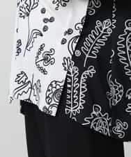 RHPFD03520 HIROKO KOSHINO(ヒロココシノ) 【先行予約】ボタニカルプリントチュニック丈ブラウス /日本製/洗える ブラック